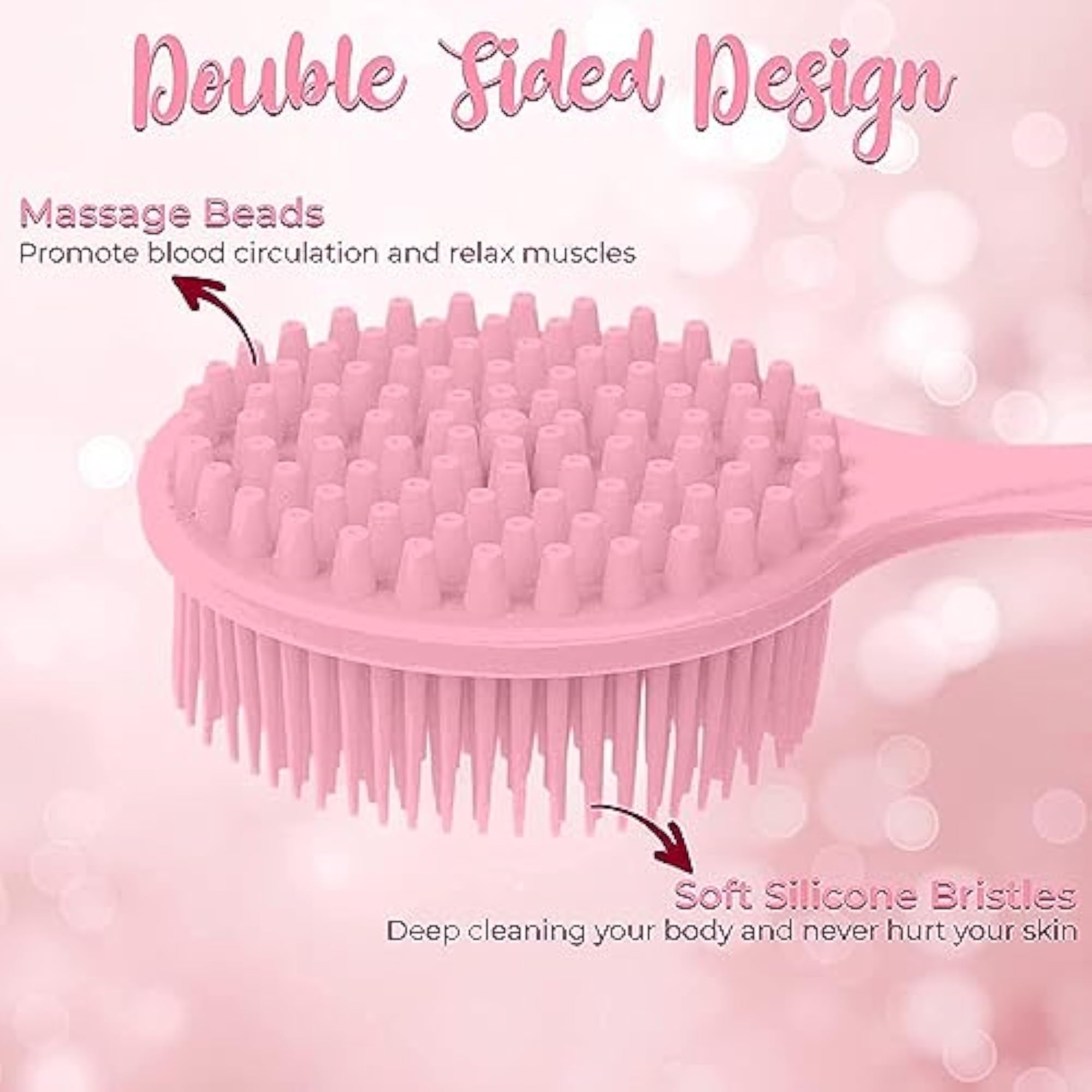 Silicone Soft Bristles Long-handled Bath Brush